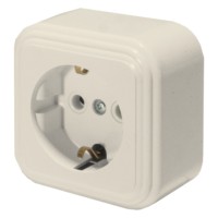 Розетка 1-местная с/з Stekker PST16-21-20 (RA 16-133-БЖ) пластик АВС 250В 16А IP20 слоновая кость