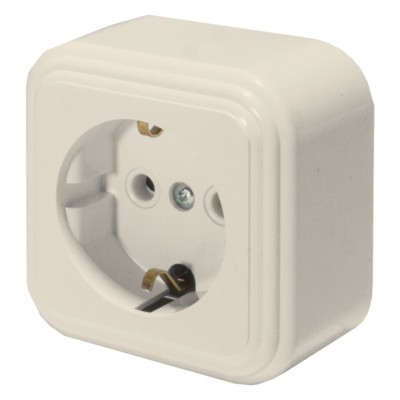Розетка 1-местная с/з Stekker PST16-21-20 (RA 16-133-БЖ) пластик АВС 250В 16А IP20 слоновая кость