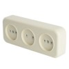 Розетка 3-местная б/з Stekker PST16-50-20 (RA 16-344-БЖ) пластик АВС 250В 16А IP20 слоновая кость