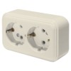 Розетка 2-местная с/з Stekker PST16-31-20 (RA 16-238-БЖ) пластик АВС 250В 16А IP20 слоновая кость