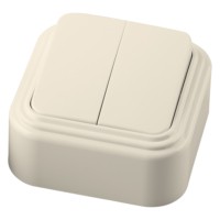 Выключатель 2кл. ОП 250В 6А IP20 сл.кость (VA 56-232-БЖ) Stekker PSW06-22-20