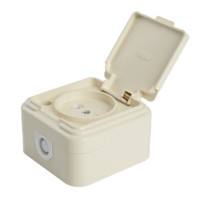 Розетка 1-местная б/з с крышкой Stekker PST16-20-44 (RA 16-201-БЖ) пластик АВС 250В 16А IP44 слоновая кость