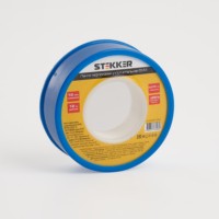 Лента уплотнительная тефлоновая Stekker 0,3 г/м3 0,075×12мм 12 м. белая INTP12-07512-12