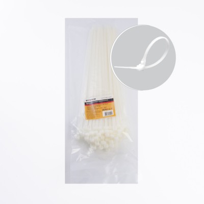 Хомут нейлоновый многоразовый Stekker NYCT80-400 8×400мм белый 100 шт/уп