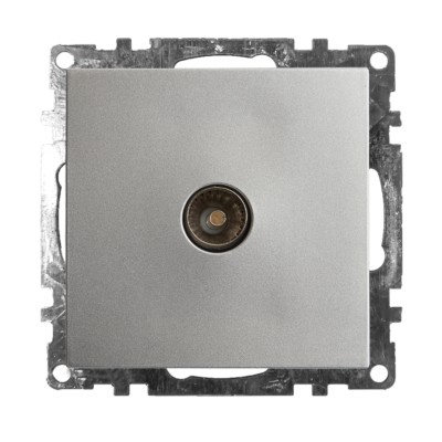 Розетка телевизионная 1-м механизм Stekker GLS00-7108-03 75 Ом 5-862МГц Катрин серебро
