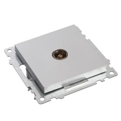 Розетка телевизионная 1-м механизм Stekker GLS00-7108-03 75 Ом 5-862МГц Катрин серебро — изображение 3