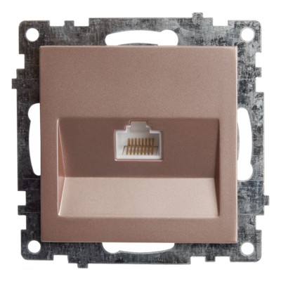 Розетка ПК 1-м RJ-45 механизм Stekker GLS00-7107-02 Катрин шампань