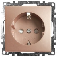 Розетка 1-местная с/з механизм Stekker GLS16-7110-02 250В 16А с защитной шторкой Катрин шампань