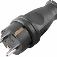 Вилка прямая с/з Stekker RPG16-21-441 (В 16-001) каучук 250В 16A IP44 черный