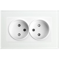 Розетка 2-местная б/з Stekker GLS10-7013-01 250В 10А с защитной шторкой Катрин белый