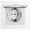 Розетка 1-местная с/з с крышкой Stekker GLS16-7012-01 250В 16А с защитной шторкой Катрин белый