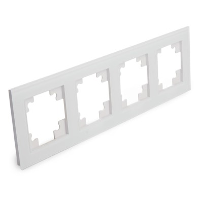 Рамка горизонтальная 4-местная Stekker GFR00-7004-01 Катрин белый — изображение 2