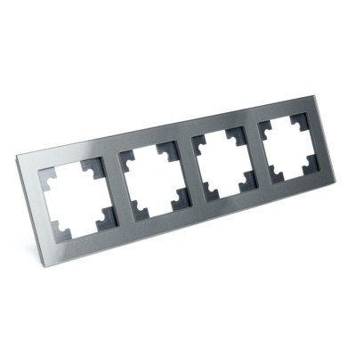 Рамка горизонтальная 4-местная Stekker GFR00-7004-06 Катрин графит — изображение 3