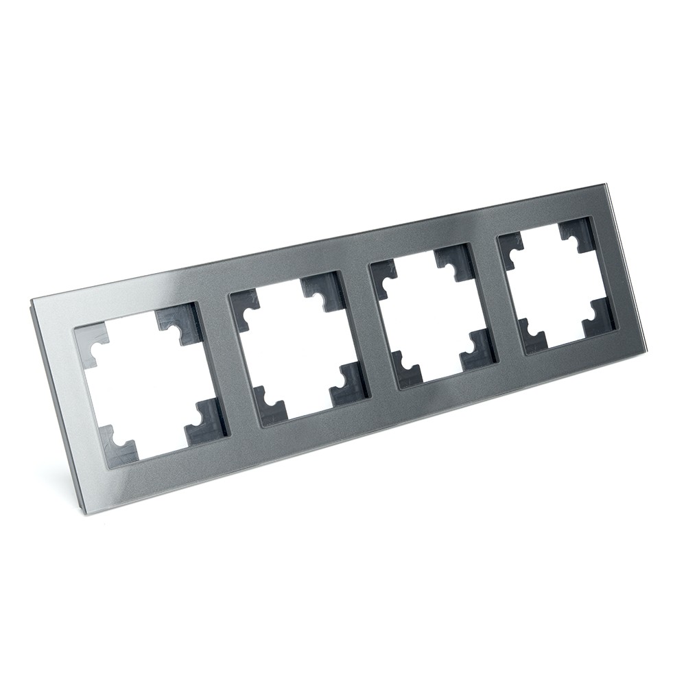 Рамка горизонтальная 4-местная Stekker GFR00-7004-06 Катрин графит — изображение 3