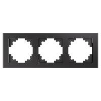 Рамка горизонтальная 3-местная Stekker GFR00-7003-06,Катрин графит