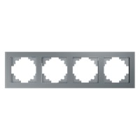 Рамка горизонтальная 4-местная Stekker GFR00-7004-03 Катрин серебро