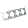 Рамка горизонтальная 4-местная Stekker GFR00-7004-03 Катрин серебро