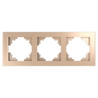 Рамка горизонтальная 3-местная Stekker GFR00-7003-02 Катрин шампань