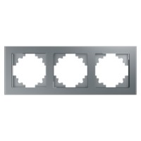 Рамка горизонтальная 3-местная Stekker GFR00-7003-03 Катрин серебро