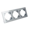 Рамка горизонтальная 3-местная Stekker GFR00-7003-03 Катрин серебро