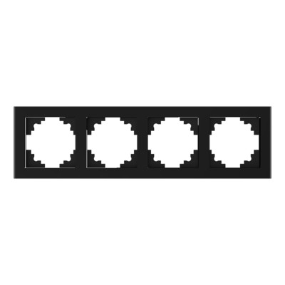 Рамка горизонтальная 4-местная Stekker GFR00-7004-05 Катрин черный