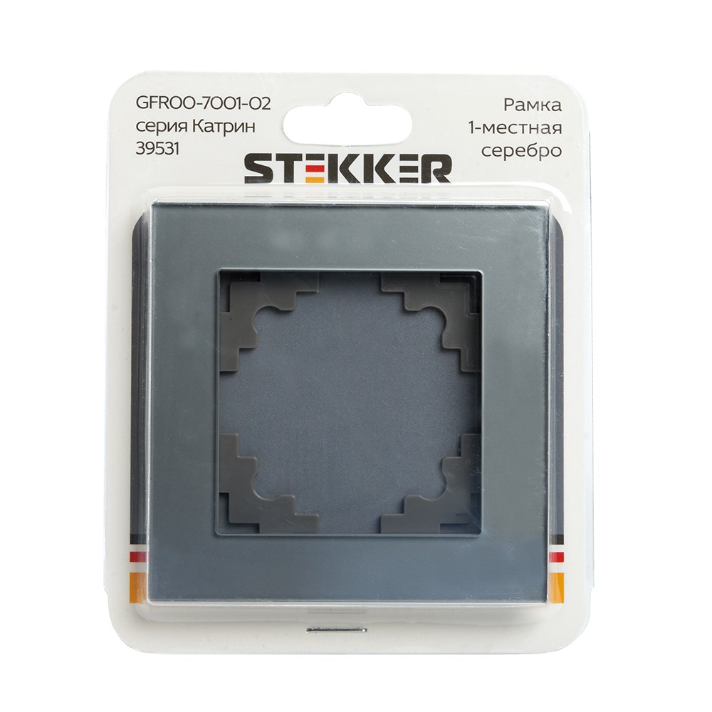 Рамка 1-местная Stekker GFR00-7001-03 Катрин серебро — изображение 2