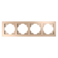 Рамка горизонтальная 4-местная Stekker GFR00-7004-02 Катрин шампань