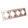 Рамка горизонтальная 4-местная Stekker GFR00-7004-02 Катрин шампань