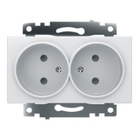 Розетка 2-местная б/з механизм Stekker GLS10-7113-01 250V 10А с защитной шторкой Катрин белый