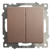 Выключатель 2кл. механизм Stekker GLS10-7104-02 250V 10А Катрин шампань