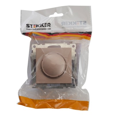 Диммер СЭПп механизм TRIAC Stekker GLS10-7106-02 250V 500W Катрин шампань — изображение 3