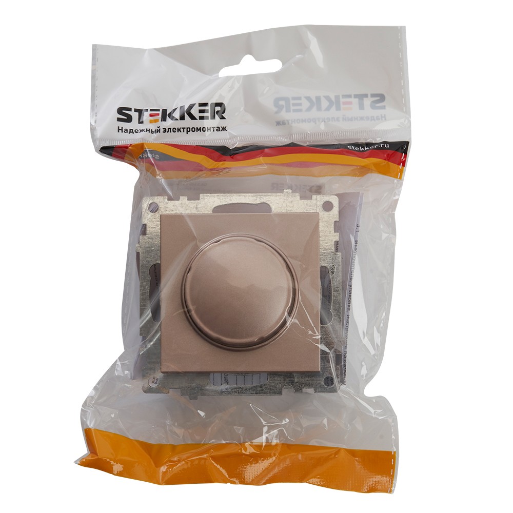 Диммер СЭПп механизм TRIAC Stekker GLS10-7106-02 250V 500W Катрин шампань — изображение 3