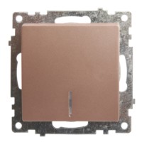 Выключатель 1кл. с инд. механизм Stekker GLS10-7101-02 250В 10А Катрин шампань