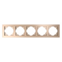 Рамка горизонтальная 5-местная Stekker GFR00-7005-02 Катрин шампань