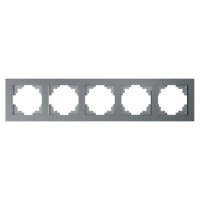 Рамка горизонтальная 5-местная Stekker GFR00-7005-03 Катрин серебро