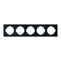 Рамка горизонтальная 5-местная Stekker GFR00-7005-05,Катрин черный