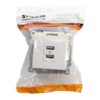 Розетка USB 2-местная механизм Stekker GLS10-7115-01 250B 2,1А Катрин белый