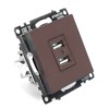 Розетка USB 2-местная механизм Stekker GLS10-7115-04 250B 2,1А Катрин шоколад