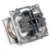 Розетка 2-местная с/з механизм Stekker GLS16-7114-04 250В 16А с защитной шторкой Катрин шоколад