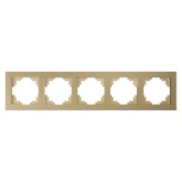 Рамка горизонтальная 5-местная Stekker GFR00-7005-08 Катрин золото