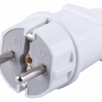 Вилка Stekker PPG16-42-201 прямая с заземляющим контактом ABS пластик 250В 16A IP20 белая