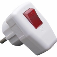 Вилка угловая с выключателем с/з Stekker PPG16-43-202 250В 16A IP20 белый