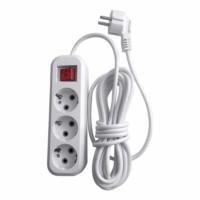 Удлинитель сетевой трехместный с/з с выкл. Stekker HM03-31-02 3×0,75 2м Home (У10А-002) белый