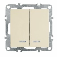 Выключатель 2кл. с инд. механизм Stekker PSW10-9102-02 250В 10А Эрна сл.кость