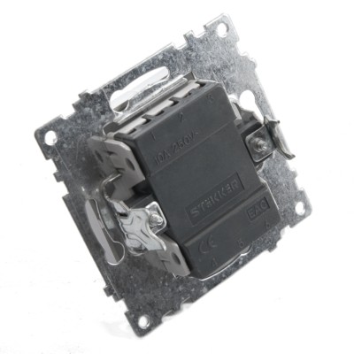 Выключатель 1кл. механизм Stekker GLS10-7103-03 250V 10А Катрин серебро — изображение 2