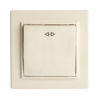 Переключатель перекрестный 1-кл. Stekker PSW10-9009-02 250В 10А Эрна слоновая кость