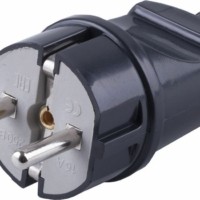 Вилка прямая с/з Stekker PPG16-42-201 ABS пластик 250В 16A IP20 черный