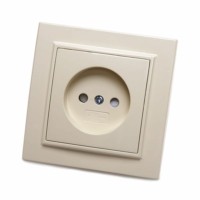 Розетка 1-местная б/з Stekker PST10-9009-02 250В 10А с защитной шторкой Эрна слоновая кость