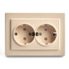 Розетка 2-местная с/з Stekker PST16-9014-02 250В 16А с защитной шторкой Эрна слоновая кость
