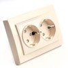 Розетка 2-местная с/з Stekker PST16-9014-02 250В 16А с защитной шторкой Эрна слоновая кость